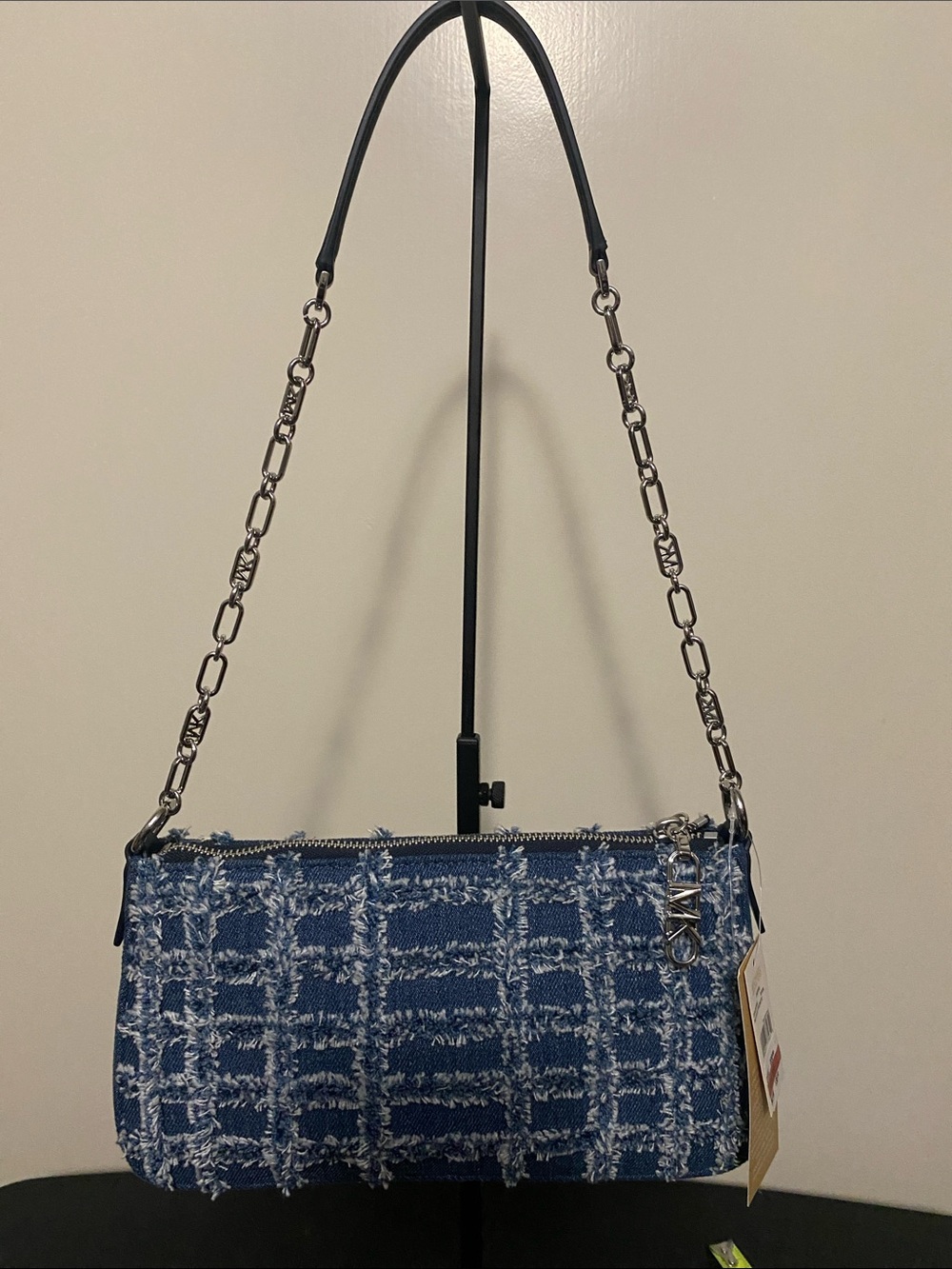 Michael Kors Blue Denim Chain-Handle Shoulder Bag
